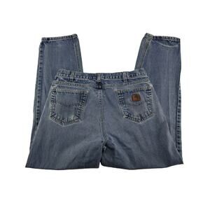Carhartt Jeans Mens 36x34 Blue Relaxed Heavy‎ Cotton Denim Pants RN14806 B17 DST